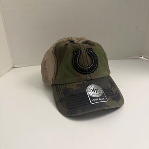 Indianapolis Colts Hat Baseball Trucker Football 47 Brand Camo Mesh Patch Green
